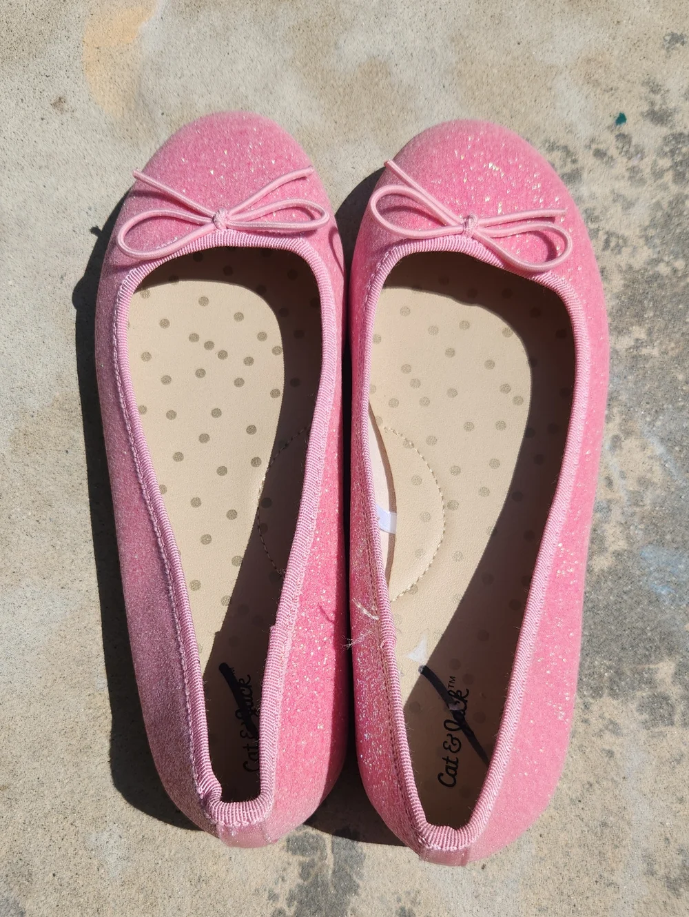 Cat And Jack Pink Sparkle Ballet Flats Size 3